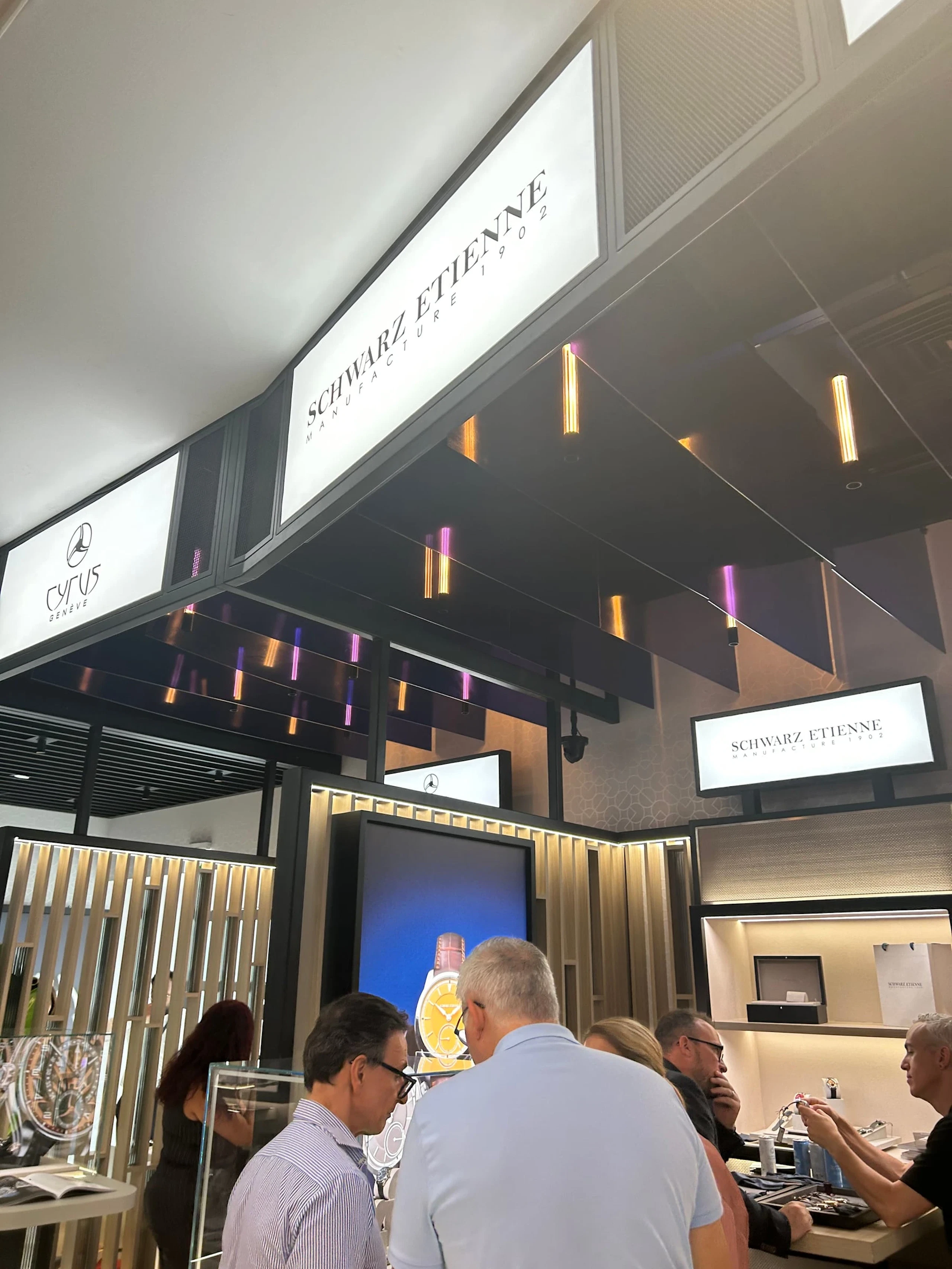 Visitors at a watch brand’s stand during Dubai Watch Week