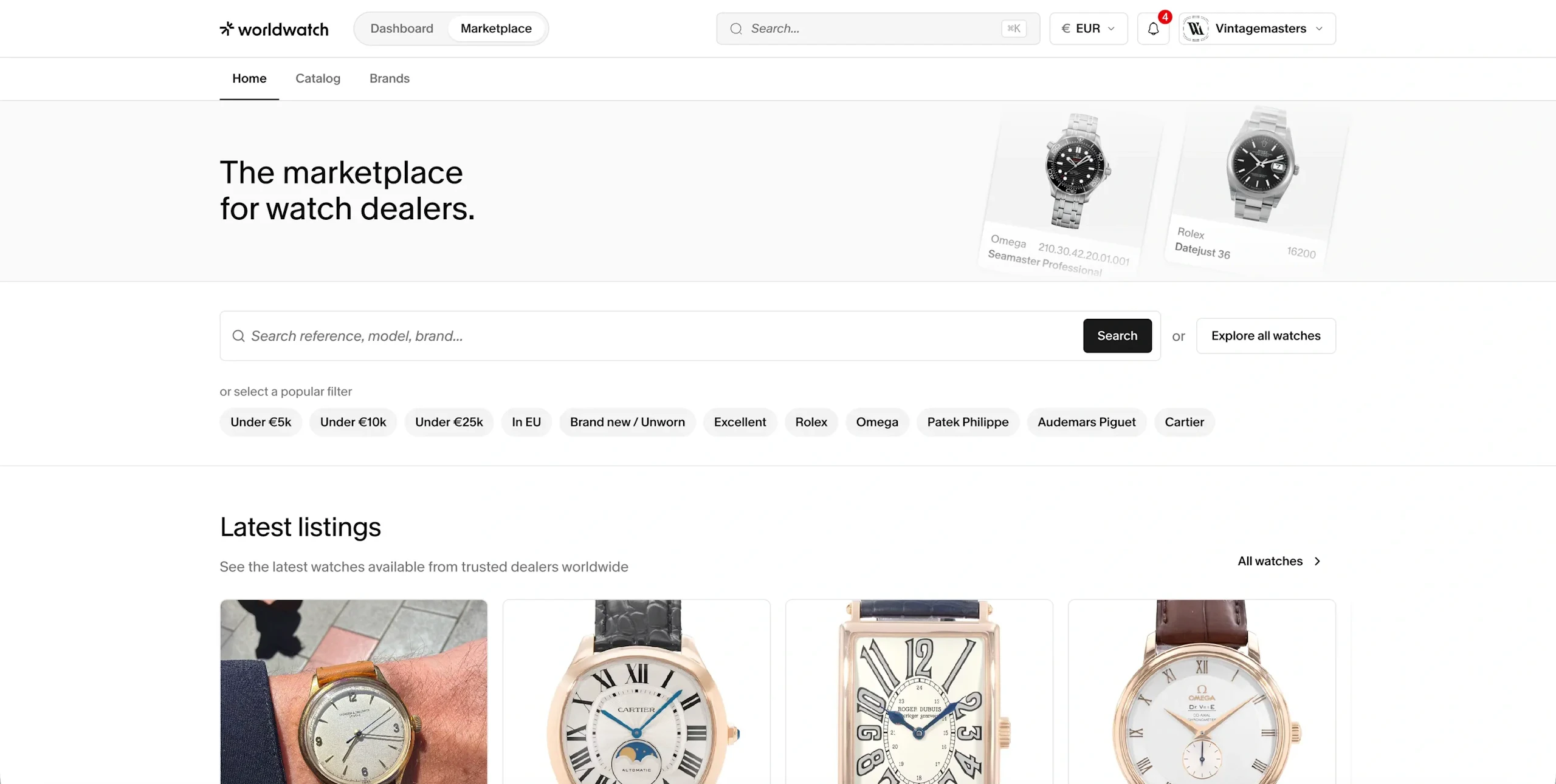 The dealer-only marketplace, light theme